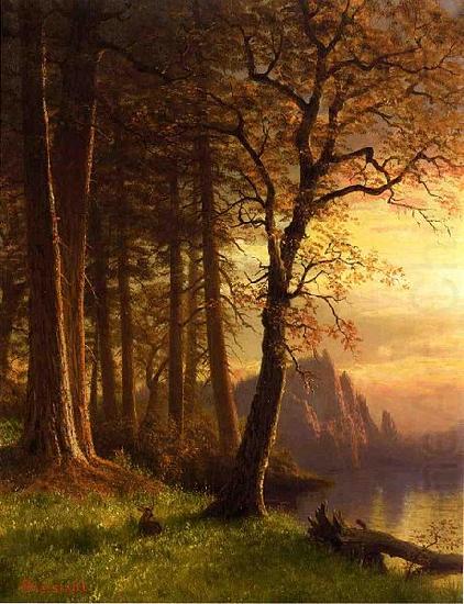 Sunset in Californa Yosemite, Albert Bierstadt